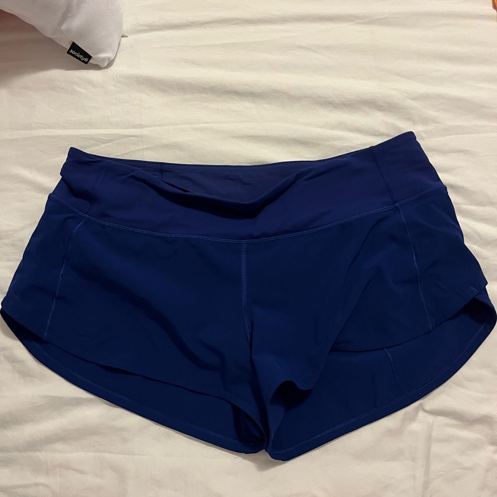 Dark blue speed up lululemon shorts